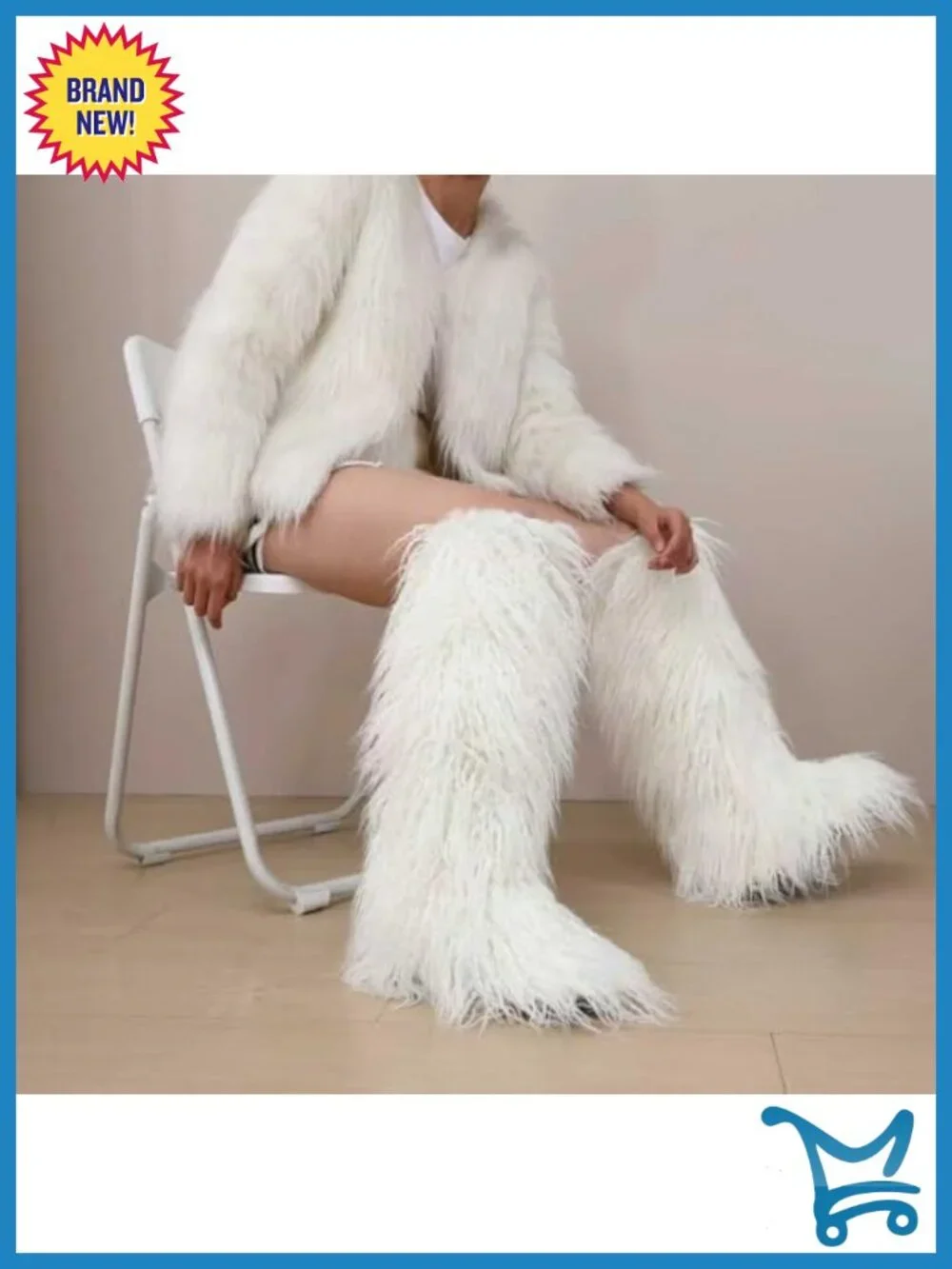 Faux Fur Over the Knee Boots 29-Inch Flat Thigh High Boots
